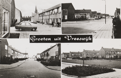 130308 Vierluik met gezichten te Vreeswijk:-de Margrietstraat;-de Dokter B.J. Buurmanstraat;-de Lingestraat;-het ...